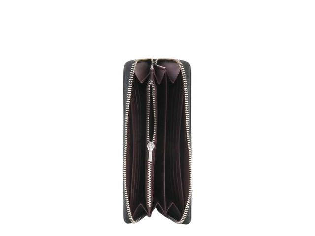 Coach Coach Long Zip Around Wallet In Signature Canvas With Silver Hardware Charcoal Black - view 2