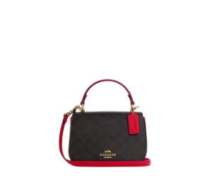 Buy Coach Lysa Top Handle Bag In Signature Canvas With Gold Walnut Bold Red at Sasom – Authentic and Ready to Ship