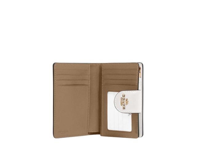 Coach Coach Medium Corner Zip Wallet In Signature Canvas With Gold Hardware Light Khaki Chalk - view 2