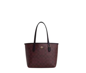 Buy Coach Mini City Tote In Signature Canvas And Smooth Leather With Gold Hardware Gold-Oxblood at Sasom – Authentic and Ready to Ship