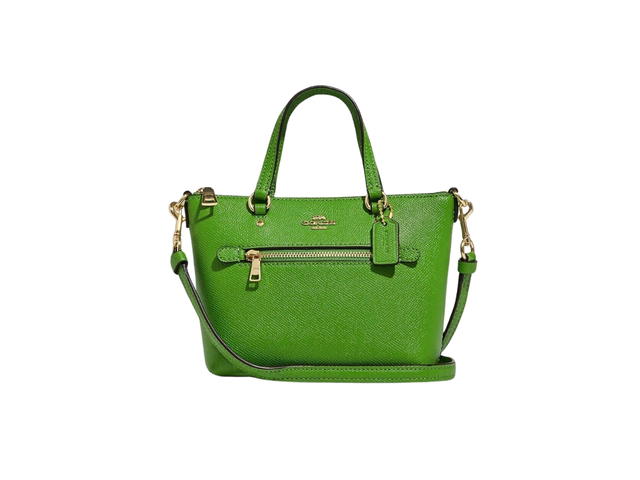 Coach Coach Mini Gallery Crossbody In Crossgrain Leather With Brass Hardware Neon Green - view 1