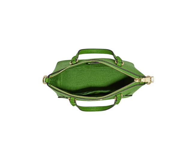 Coach Coach Mini Gallery Crossbody In Crossgrain Leather With Brass Hardware Neon Green - view 3