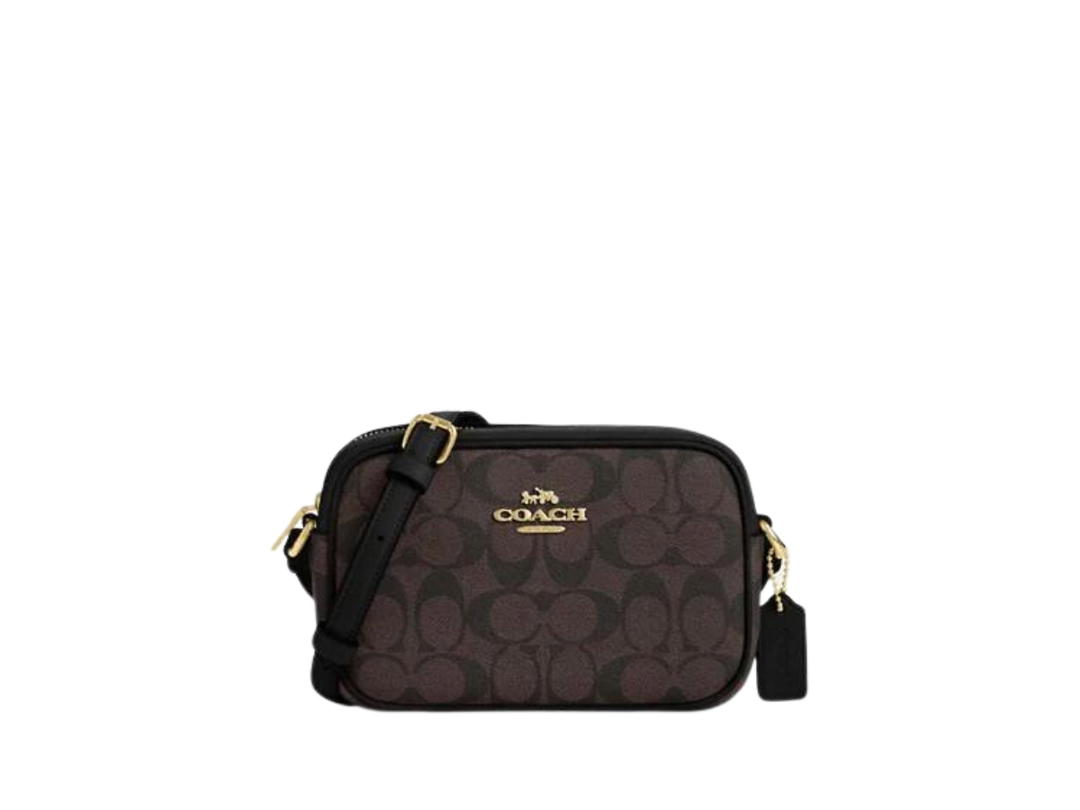 Coach Coach Mini Jamie Camera Bag In Signature Canvas in Brown Black