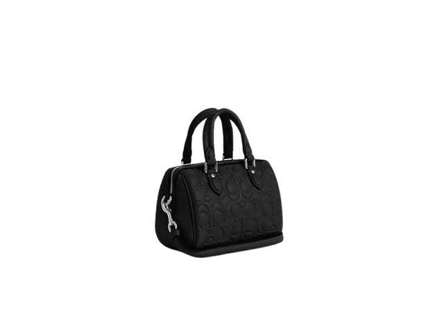 Coach Coach Mini Rowan Crossbody With Signature In Nappa Leather And Smooth Leather With Silver Hardware Black - view 2