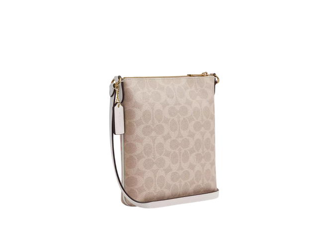 Coach Coach Mini Rowan File Bag In Signature Canvas Sand Chalk - view 2