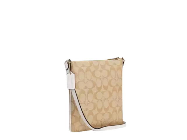 Coach Coach Mini Rowan File Bag In Signature Canvas With Gold Hardware Light Khaki Chalk - view 2