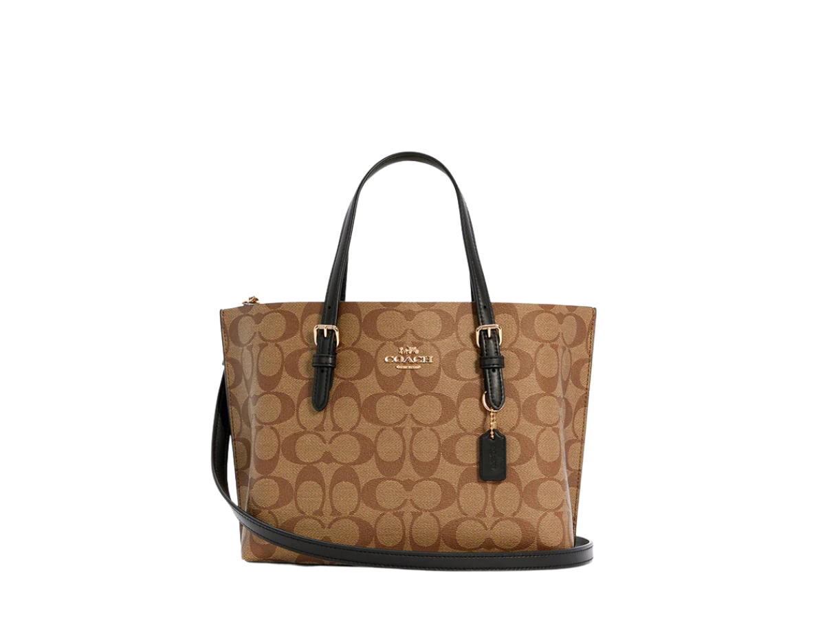 Coach Coach Mollie Tote 25 In Signature Canvas With Gold Tond Hardware Khaki