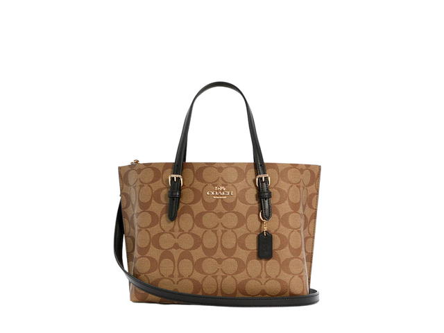 Coach Coach Mollie Tote 25 In Signature Canvas With Gold Tond Hardware Khaki - view 1