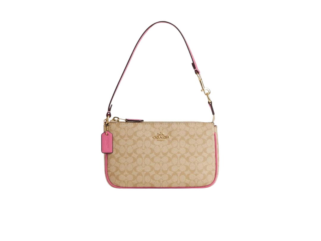 Coach Coach Nolita 19 In Blocked Signature Canvas Im-light Khaki-Petunia