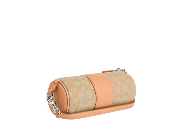 Coach Coach Nolita Barrel Bag In Signature Jacquard Faded Blush With Smooth Leather Fabric Lining And Silver-Toned Hardware - view 2