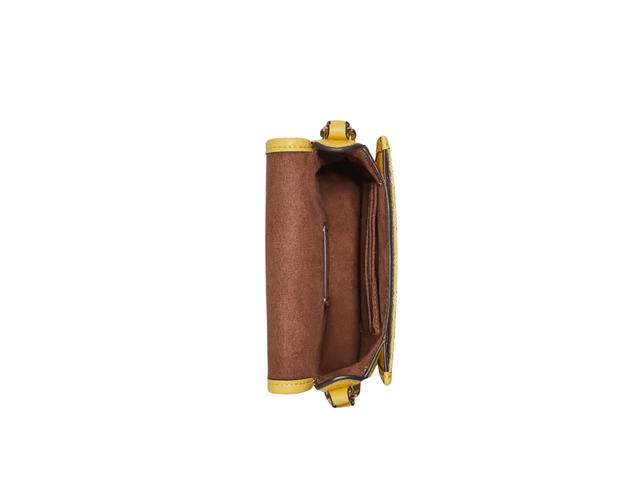 Coach Coach North-South Lonnie Crossbody In Signature Jacquard With Metal Hardwware Im-Retro Yellow - view 3