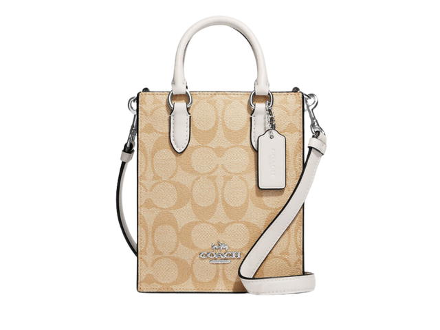 Coach Coach North-South Mini Tote In Signature Canvas With Gold-Plated Hardware - view 1