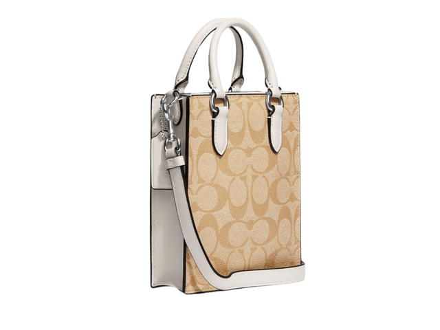 Coach Coach North-South Mini Tote In Signature Canvas With Gold-Plated Hardware - view 2