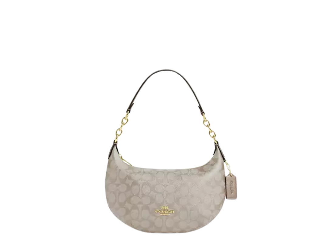 Coach Coach Payton Hobo Bag In Signature Canvas With Gold Champagne Multi