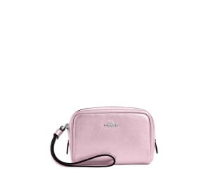Buy Coach Pouch Wristlet In Foil Metallic Smooth Leather With Silver Hardware Metallic Pink at Sasom – Authentic and Ready to Ship