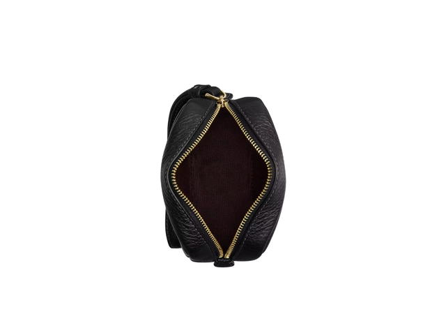 Coach Coach Pouch Wristlet In Refined Pebble Leather With Gold Hardware Black - view 3