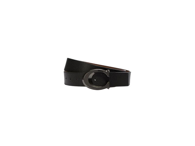 Coach Coach Signature Buckle Cut-To-Size Reversible Belt 38MM Black - view 1