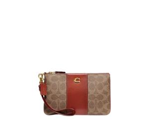 Buy Coach Small Wristlet In Signature Canvas With Two Credit Card Slots Brick at Sasom – Authentic and Ready to Ship