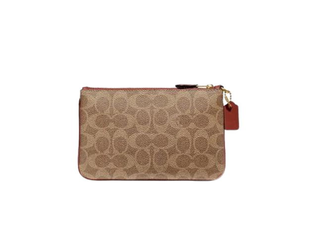 Coach Coach Small Wristlet In Signature Canvas With Two Credit Card Slots Brick - view 2