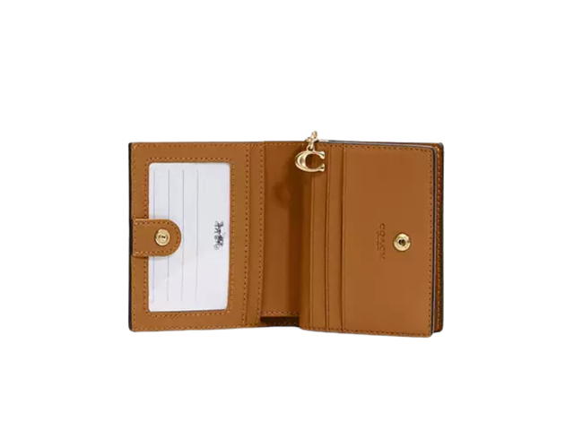 Coach Coach Snap Wallet In Signature Canvas With Floral Print - view 2
