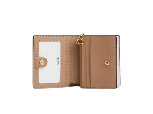 Coach Coach Snap Wallet In Signature Canvas With Floral Print Light Khaki Chalk - view 2