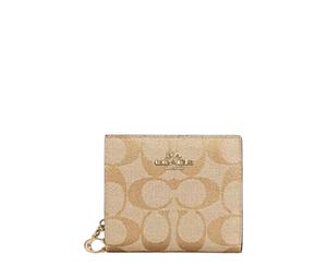 Buy Coach Snap Wallet In Signature Canvas With Gold Tone Hardware Saddle at Sasom – Authentic and Ready to Ship