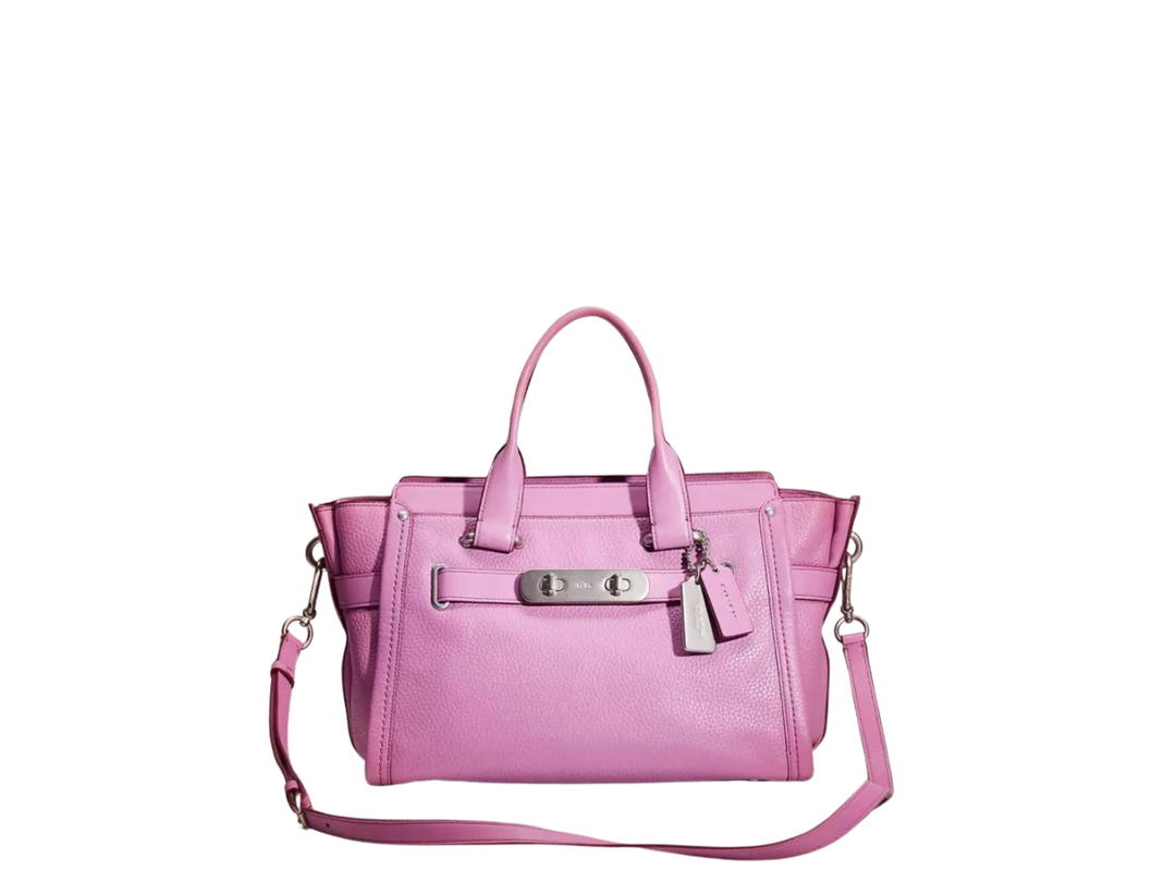 Coach Coach Swagger 27 In Pebble Leather Pebble Leather With Silver Hardware Puce