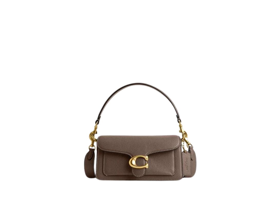 Coach Coach Tabby Shoulder Bag 20 In Polished Pebble Leather With Signature Hardware Dark Stone