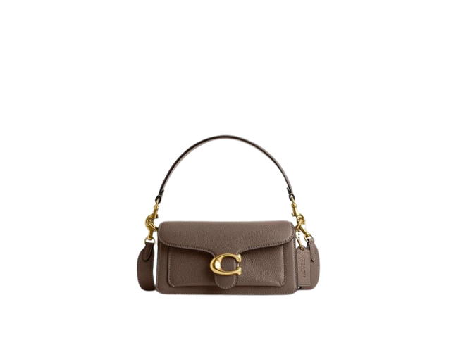Coach Coach Tabby Shoulder Bag 20 In Polished Pebble Leather With Signature Hardware Dark Stone - view 1