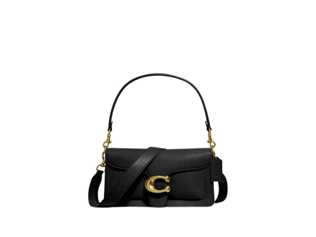 Coach Coach Tabby Shoulder Bag 26 In Polished Pebble Leather With Signature Hardware Black