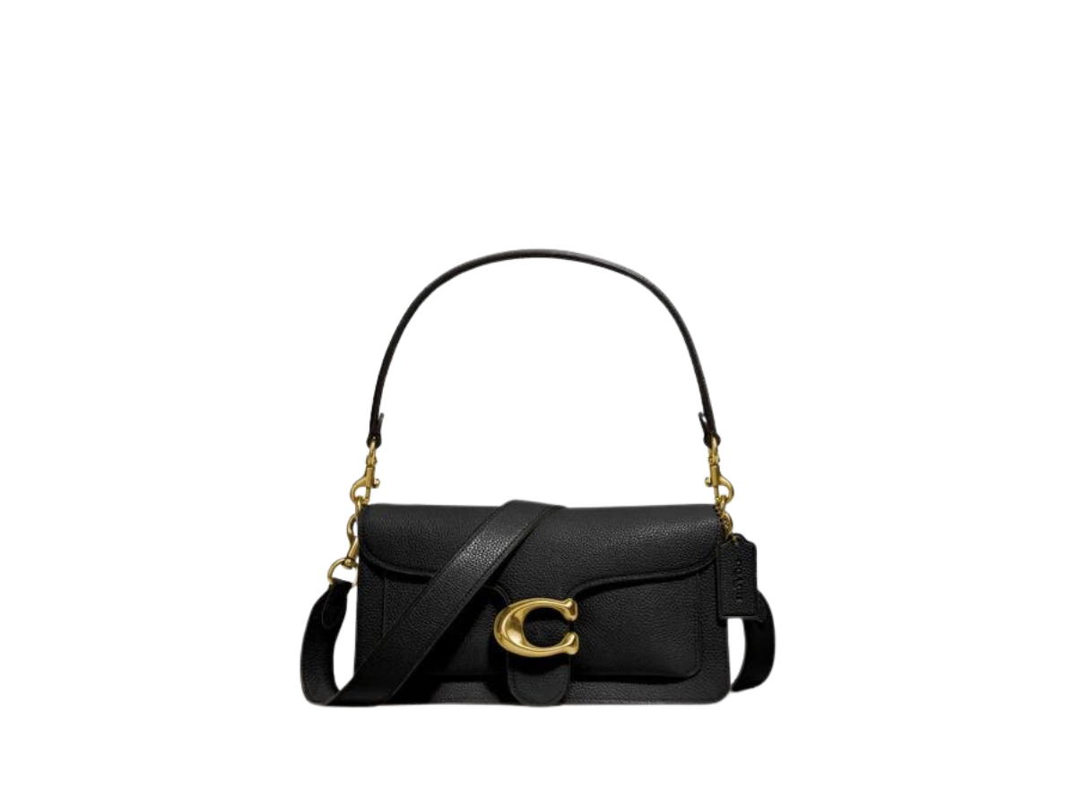 Coach Coach Tabby Shoulder Bag 26 In Polished Pebble Leather With Signature Hardware Black