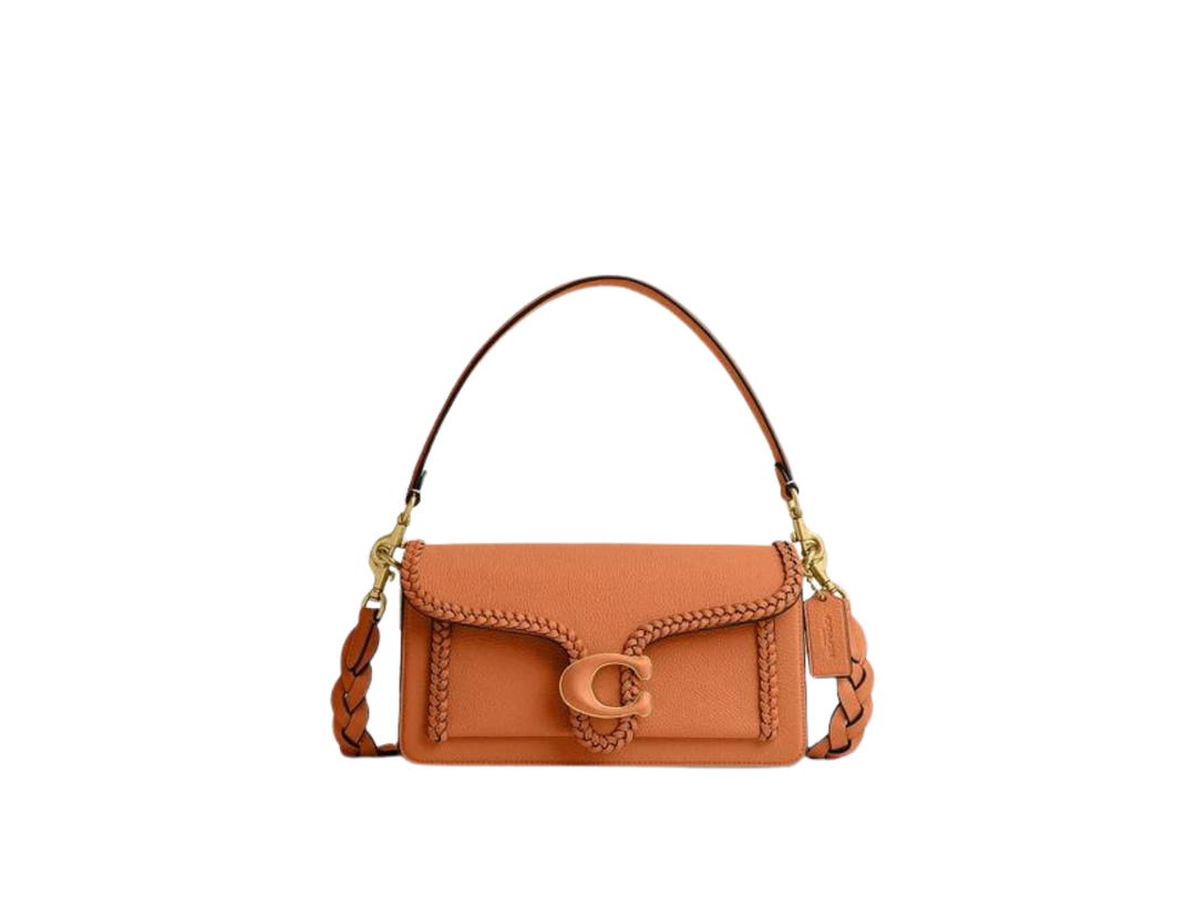 Coach Coach Tabby Shoulder Bag 26 In Polished Pebble-Smooth Leather With Tonal Leather Signature Hardware Faded Orange