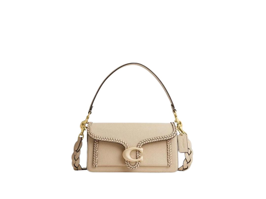 Coach Coach Tabby Shoulder Bag 26 In Polished Pebble-Smooth Leather With Tonal Leather Signature Hardware Ivory