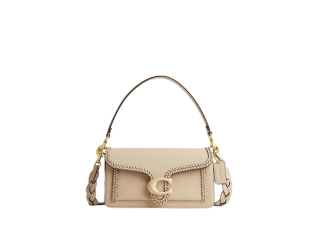 Coach Coach Tabby Shoulder Bag 26 In Polished Pebble-Smooth Leather With Tonal Leather Signature Hardware Ivory - view 1