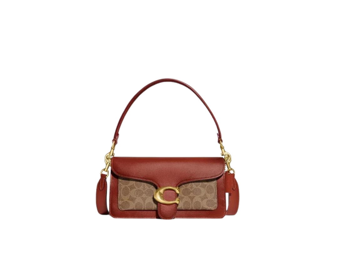 Coach Coach Tabby Shoulder Bag 26 In Signature Coated Canvas With Signature Hardware Tan Rust