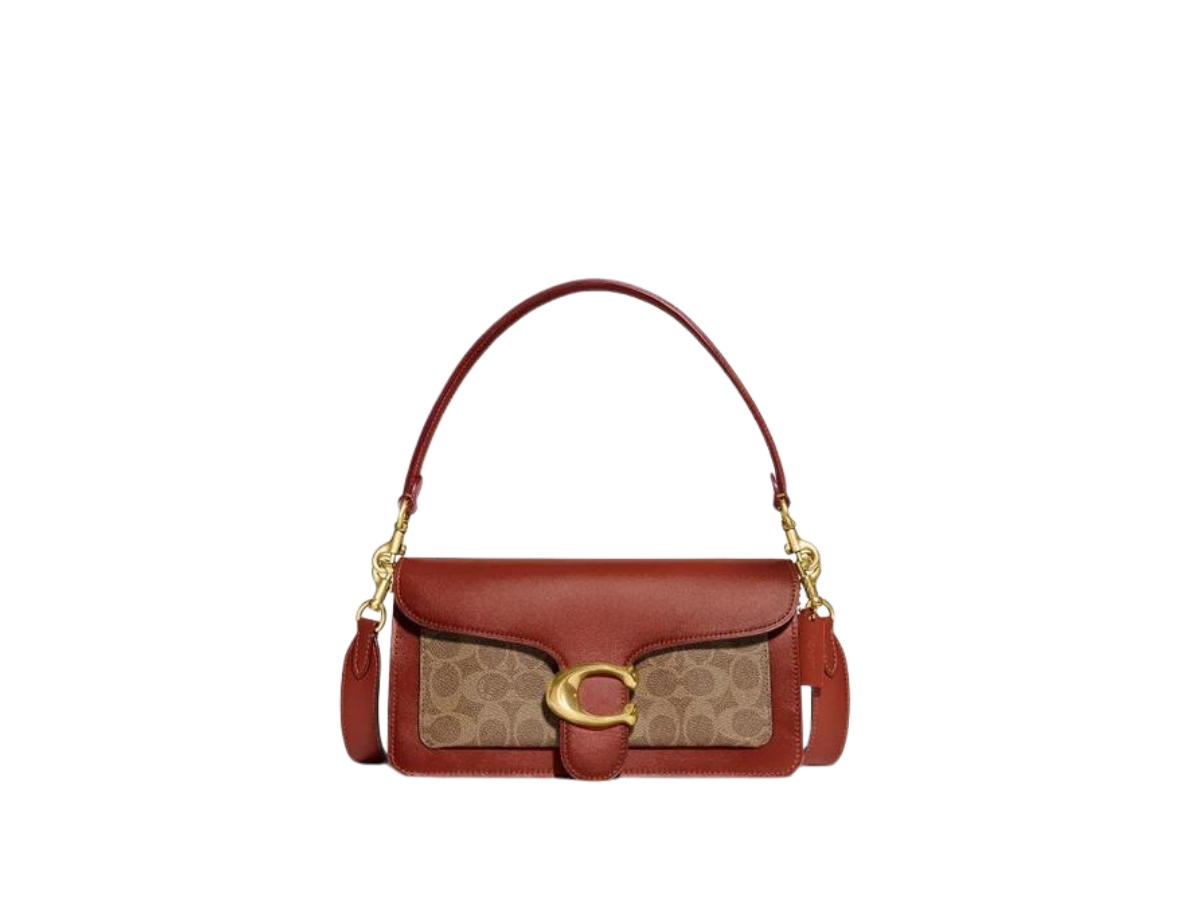 Coach Coach Tabby Shoulder Bag 26 In Signature Coated Canvas With Signature Hardware Tan Rust