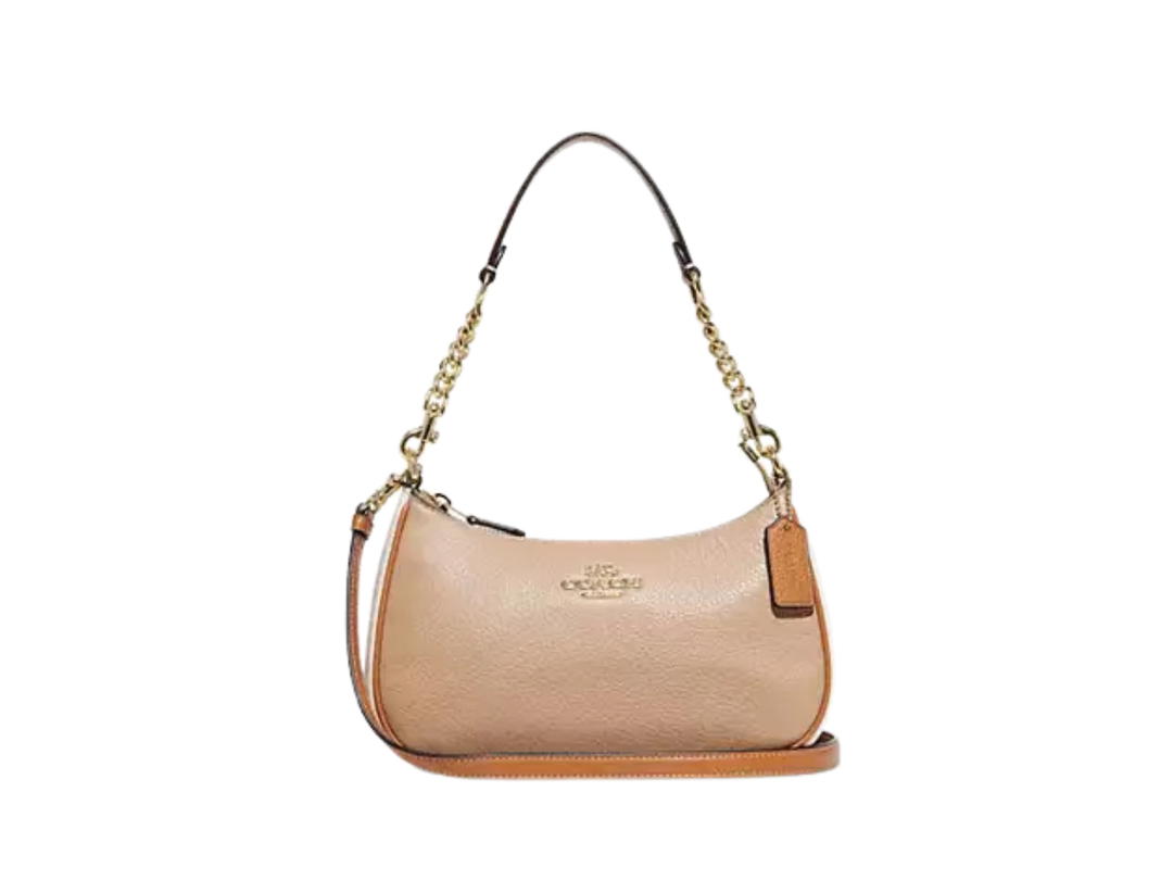 Coach Coach Teri Shoulder Bag In Colorblock With Gold Tone Hardware Taupe