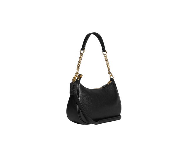 Coach Coach Teri Shoulder Bag In Refined Pebble Leather With Gold Hardware Black - view 2