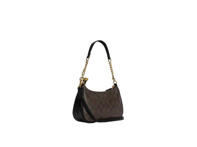 Coach Coach Teri Shoulder Bag In Signature Canvas Gold-Brown Black - view 2