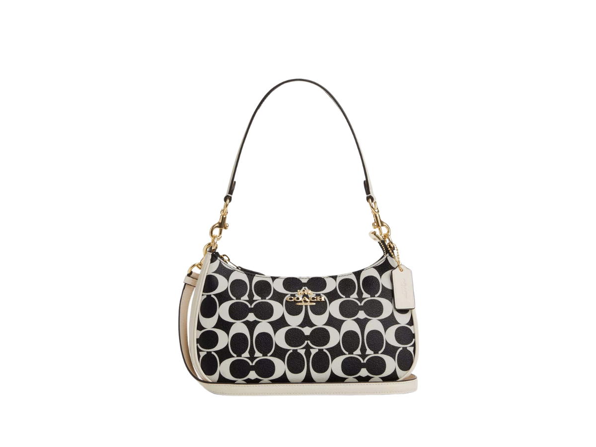 Coach Coach Teri Shoulder Bag In Signature Canvas With Gold Hardware Black Multi