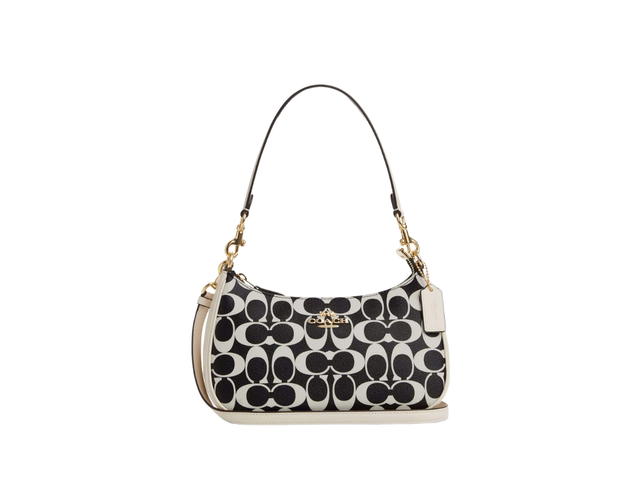 Coach Coach Teri Shoulder Bag In Signature Canvas With Gold Hardware Black Multi - view 1