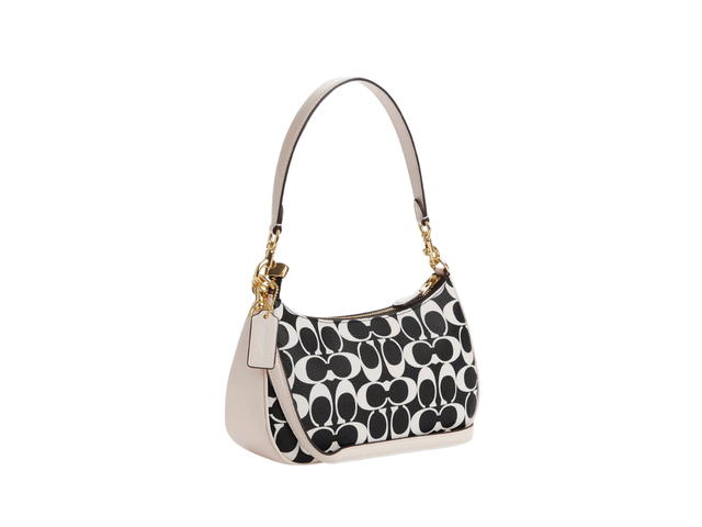 Coach Coach Teri Shoulder Bag In Signature Canvas With Gold Hardware Black Multi - view 2