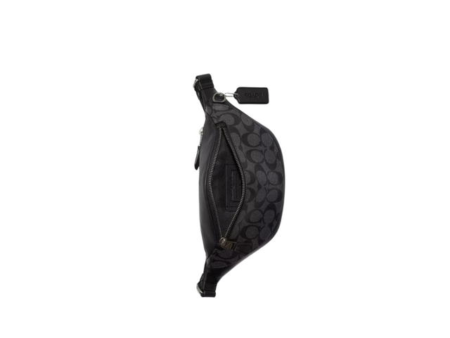 Coach Coach Warren Mini Belt Bag In Signature Canvas-Smooth Leather With Silver Hardware Charcoal - view 2
