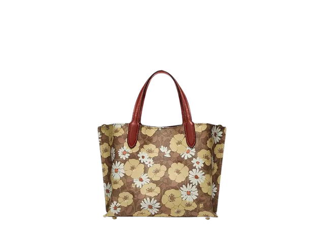Coach Coach Willow Tote Bag 24 In Signature Canvas-Floral Print With Metal Hardware Natural-Brown - view 1