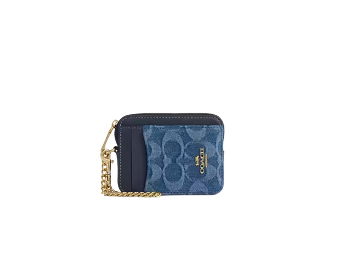Coach Coach Zip Card Case Denim