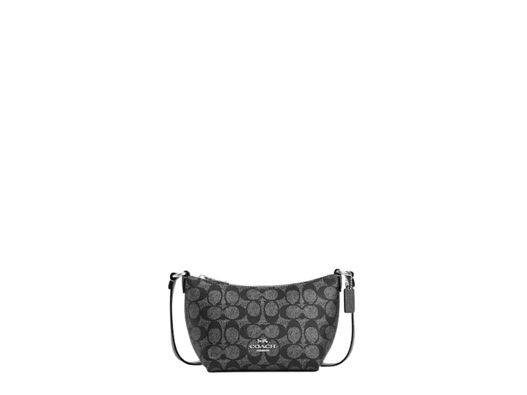 Coach Coach Zip Top Crossbody In Signature Canvas With Silver Hardware Gunmetal Multi
