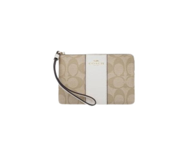 Coach Coach Zip Wristlet In Signature Canvas - view 1