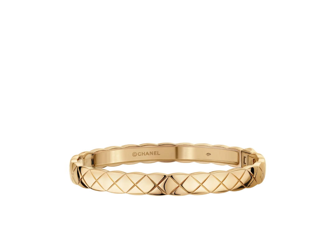 Chanel Chanel Coco Crush Bracelet In Quilted Motif With 18k Beige Gold