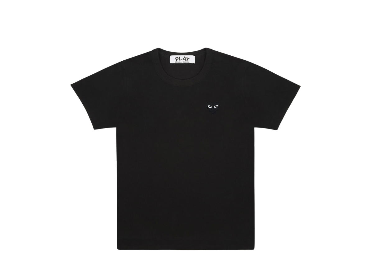 Comme des Garcons Comme des Garcons Klassisches schwarzes Herz T-Shirt Black