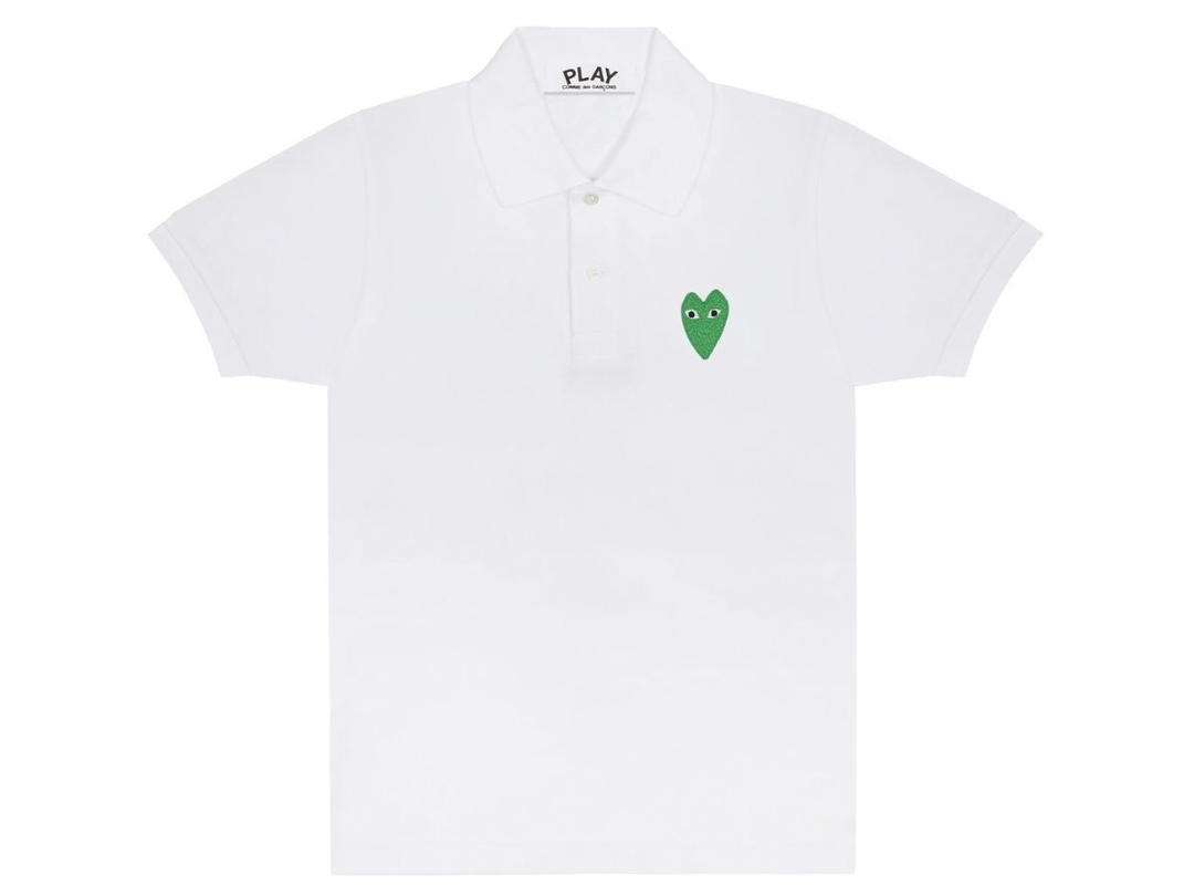 Comme des Garcons Comme Des Garcons Polo Shirt White/Green Play (Lady)